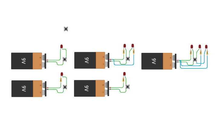 Button Array Circuit Circuit design UNDERSTANDING PUSH BUTTONS_SHASHANK M GOWDA - Tinkercad
