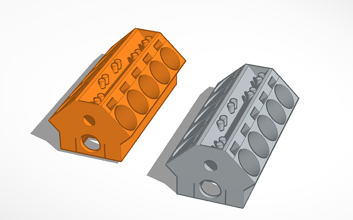 3D design V10 engine block - Tinkercad