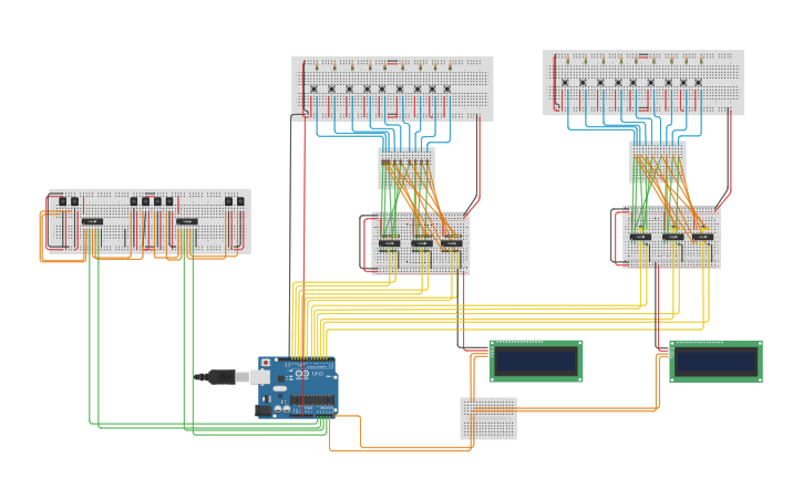Circuit design Smart car parking system - Tinkercad