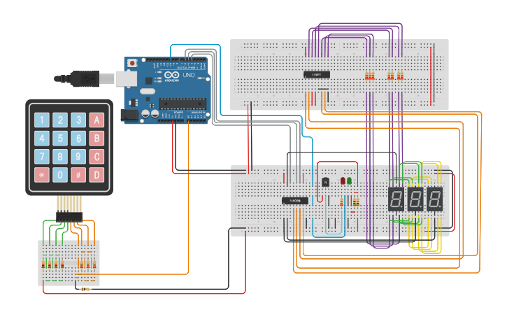 Keypad Bcd Circuit design Final: Keypad, Shift Reg, BCD and Com Cath 7 Seg ...