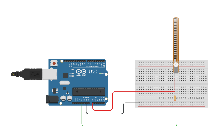 Circuit design Lab 2 : Flex sensor - Tinkercad