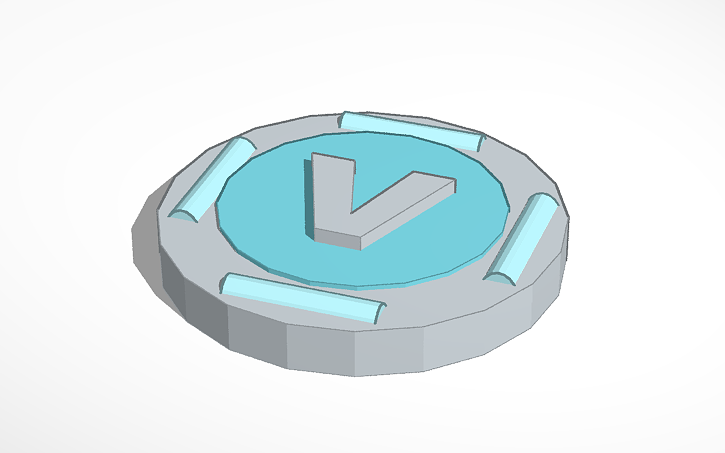fortnite v buck 3d print - view in 3d  view in 3d - fortnite v buck 3d print