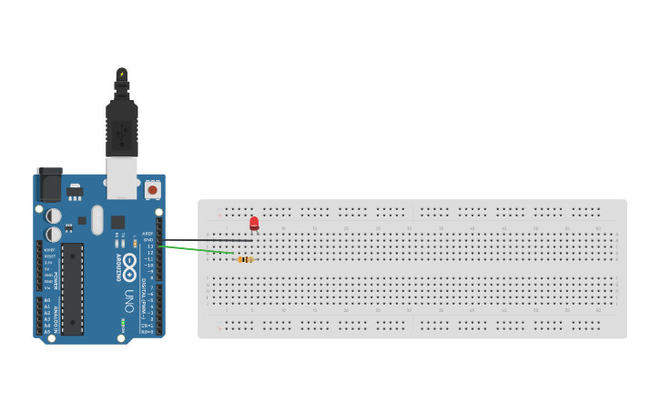 Circuit design Blink LED - Tinkercad
