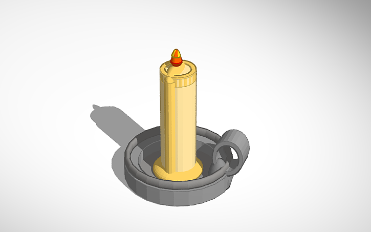 3D design Candle stick with glow - Tinkercad