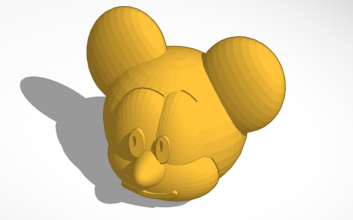 3D Design Mickey Mouse Head Tinkercad