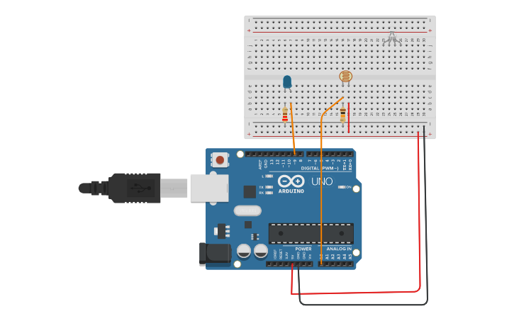 Circuit design ldr using arduino - Tinkercad