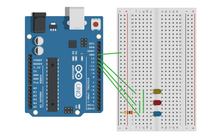 Circuit design Arduino LED - Tinkercad