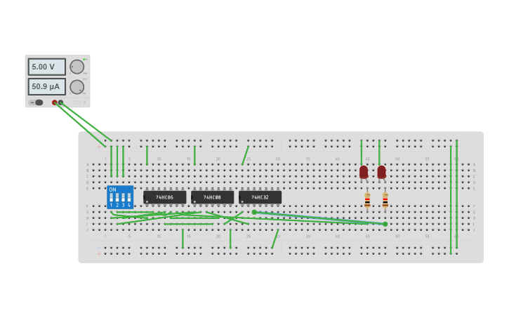 Circuit design full adder - Tinkercad