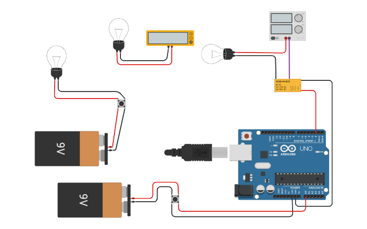 Circuit design Arduino+リレー回路（電圧検知で動作） | Tinkercad