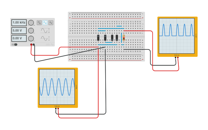 Circuit Design Full Wave Rectifier - Tinkercad