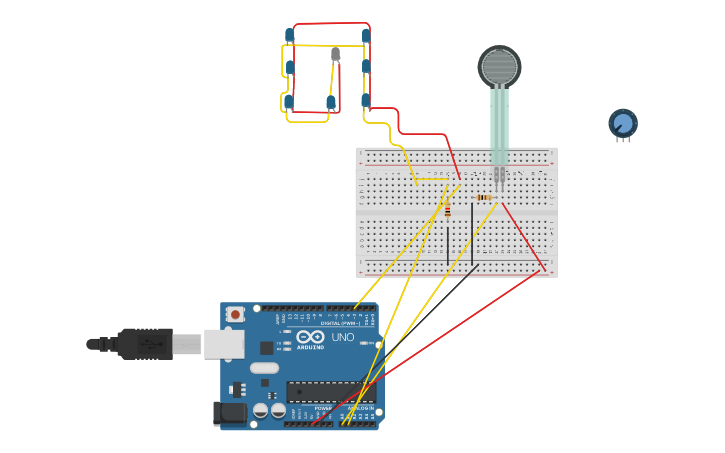 Circuit Design Force Sensor To Light Brightness Tinkercad 3786