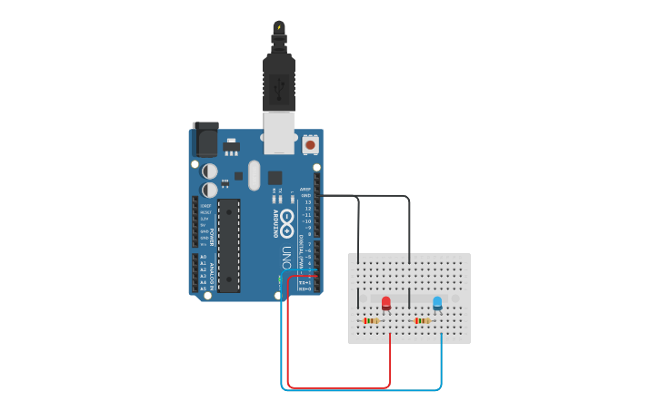Circuit design Circuito 2 - Leds 2 | Tinkercad