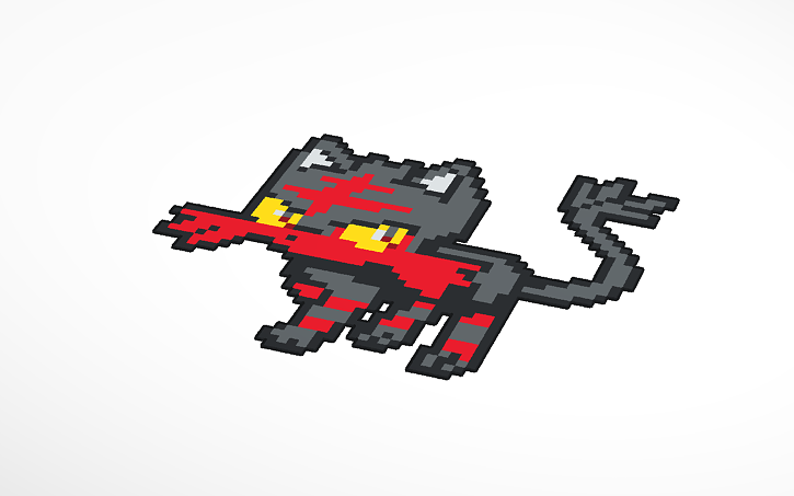 3d Design Litten Pixel Art Requested By Annichu Tinkercad