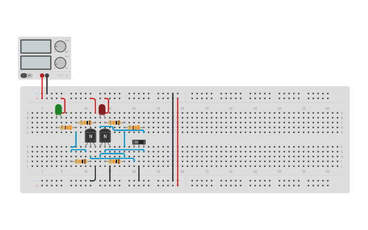 Circuit design Bistable Multivibrator (Transistor) - Tinkercad