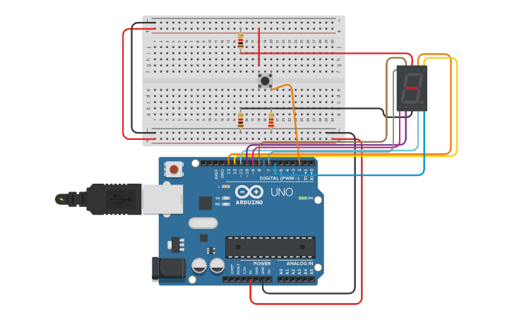 Circuit design counter - Tinkercad