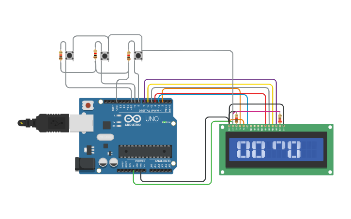 Circuit design Digital Clock Using Arduino - Tinkercad