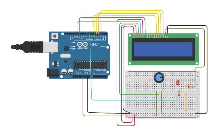 Circuit design LCD - Tinkercad