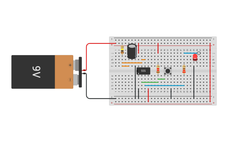 Circuit design Timer con NE55 | Tinkercad