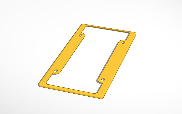 License Plate Frame Template Tinkercad
