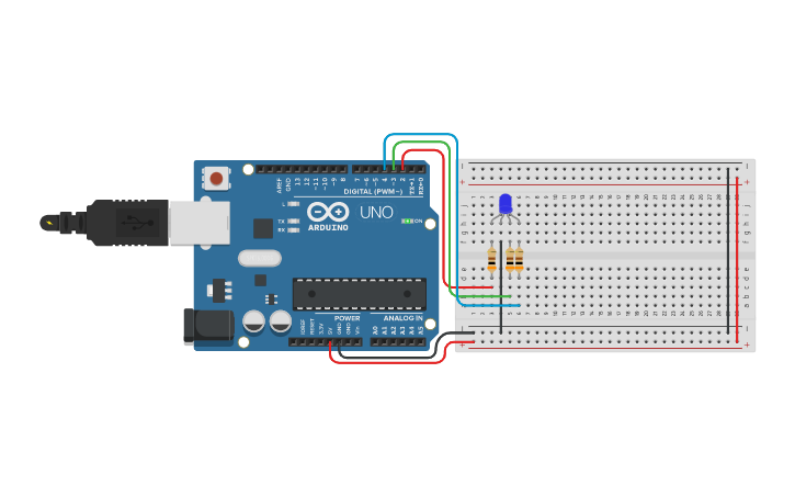 Circuit design Pisca LED RGB com Arduino | Tinkercad