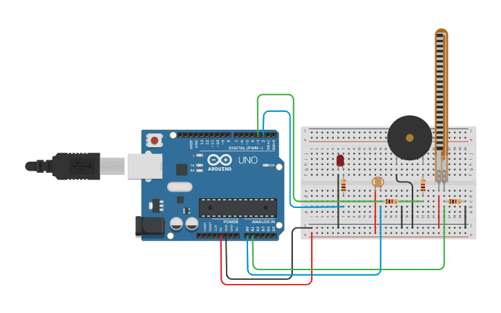 Circuit design Light sensor - Tinkercad