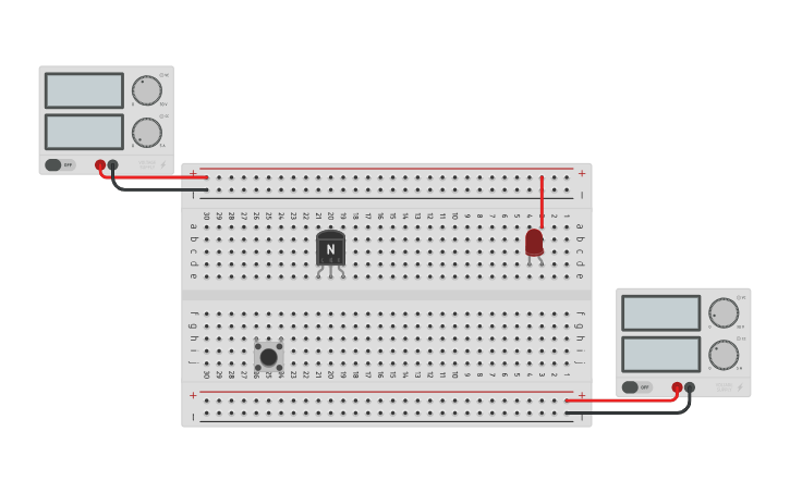 Circuit design Transistor Resistor Practice - Tinkercad