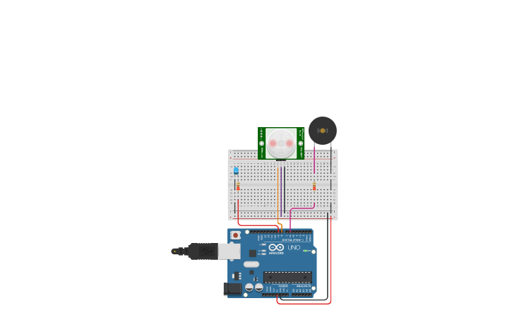 Circuit design Sensor PIR | Tinkercad