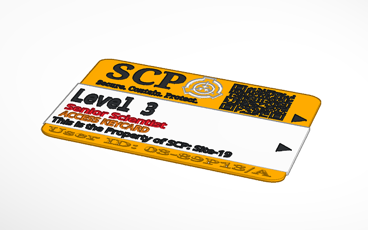 Scp Level 3 Keycard Tinkercad
