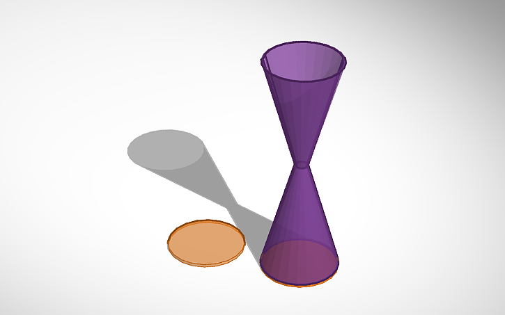 Cone Timer 3D design Timer 6 - cones joining hollow inside - Tinkercad