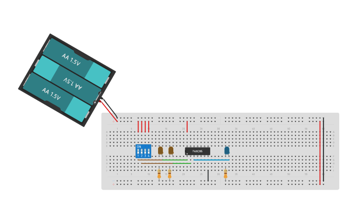 7486 Layout Circuit design 7486 XOR - Tinkercad