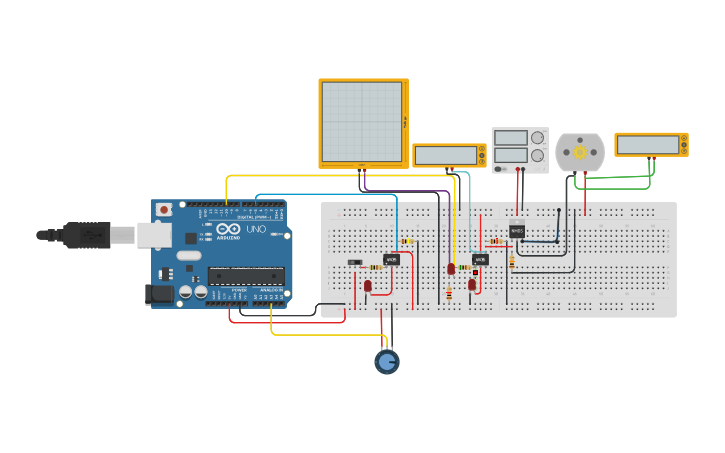 Circuit design Motor speed control using PWM - Tinkercad