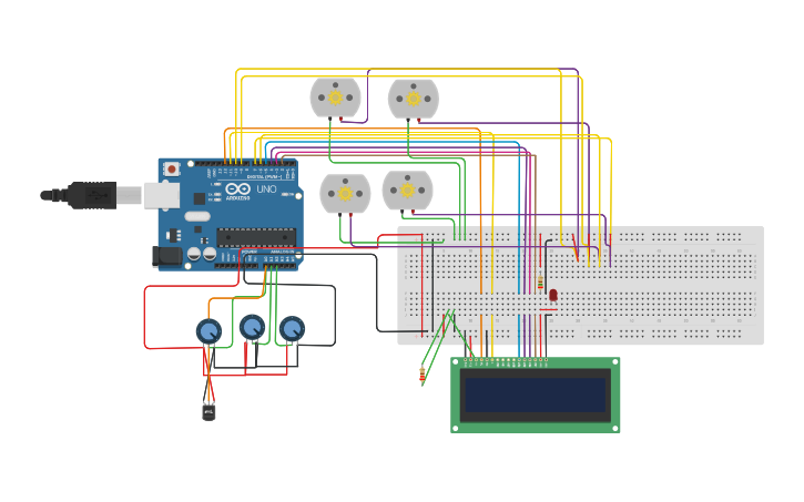 Circuit design Agricultural drone using arduino | Tinkercad