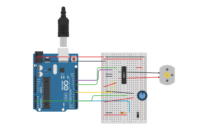 Circuit design Motor CC | Tinkercad