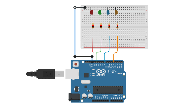 Circuit design AP1 - LED Interfacing | Tinkercad