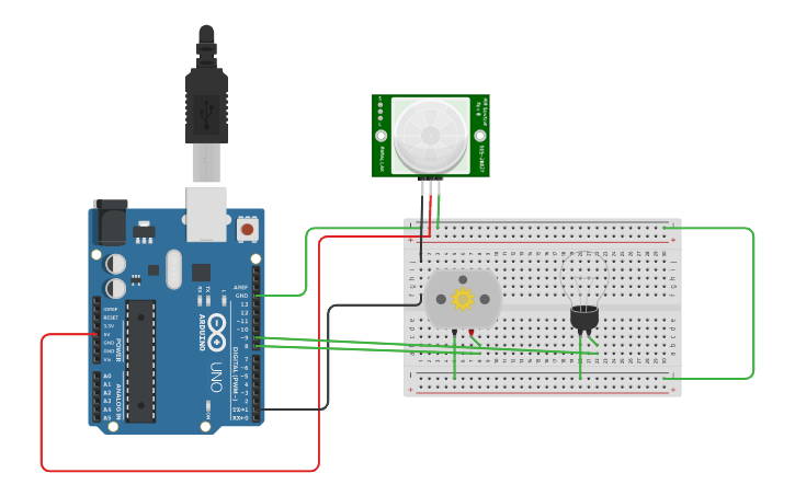 Circuit design Smart light in Washroom | Tinkercad