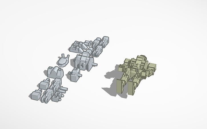 3D design weaponized mining mech - Tinkercad