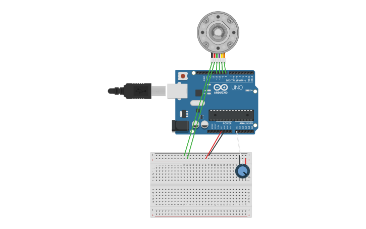 Circuit design stepper motor - Tinkercad