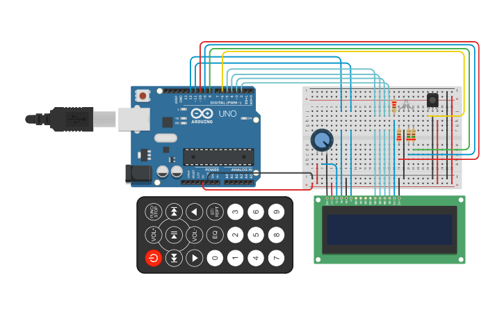 Circuit design operation of RGB LED using IR sensor - Tinkercad