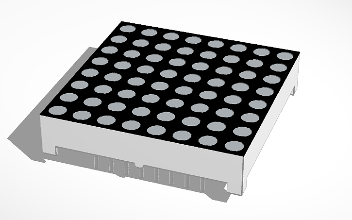 3D design 8x8 LED Dot Matrix - Tinkercad