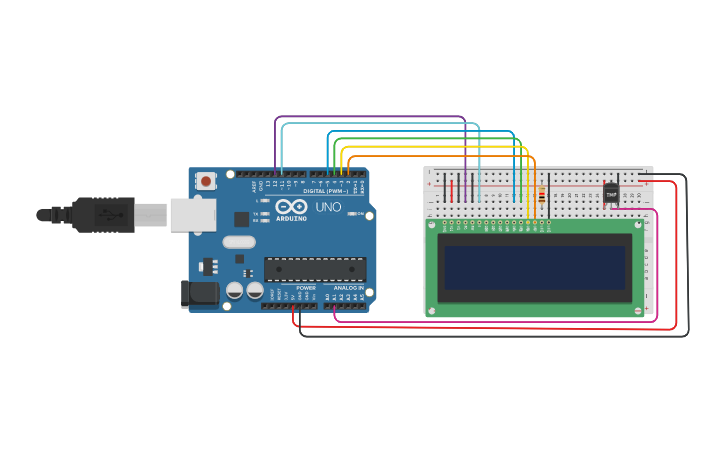 Circuit design Temperature Sensor | Tinkercad