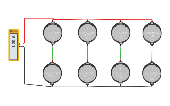 Circuit design Series- Parallel Connection of Batteries - Tinkercad