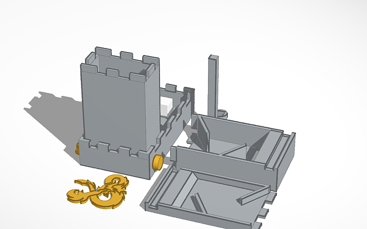 3D design RPG dice tower - Tinkercad
