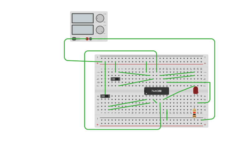 Circuit design NOR Using NAND Gate | Tinkercad