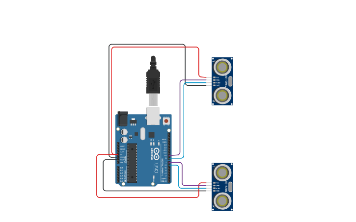 Circuit design Smart Car Parking System - Tinkercad