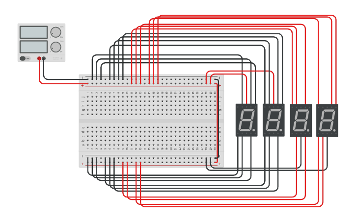 Circuit design 7 Segment - Tinkercad