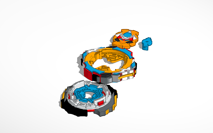 3D design Beyblade Burst Sparking Immortal Spriggan Layer + Chassis LR