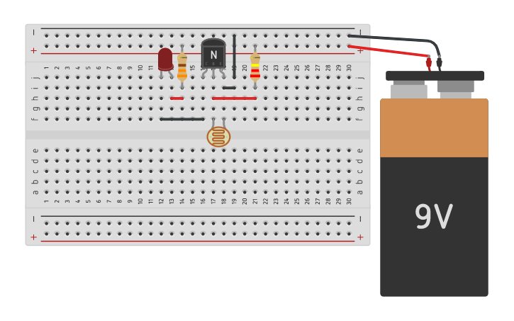 Circuit design BEC project-Automatic street light | Tinkercad