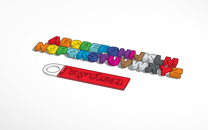 3D design Library key ring - Tinkercad