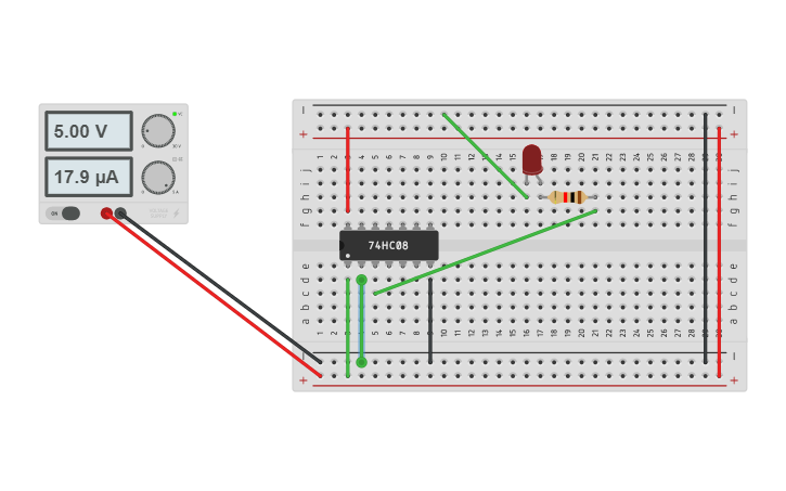 Circuit design AND Gate - Tinkercad