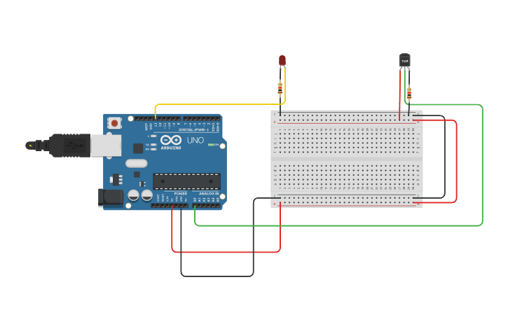 Circuit design blinking led - Tinkercad